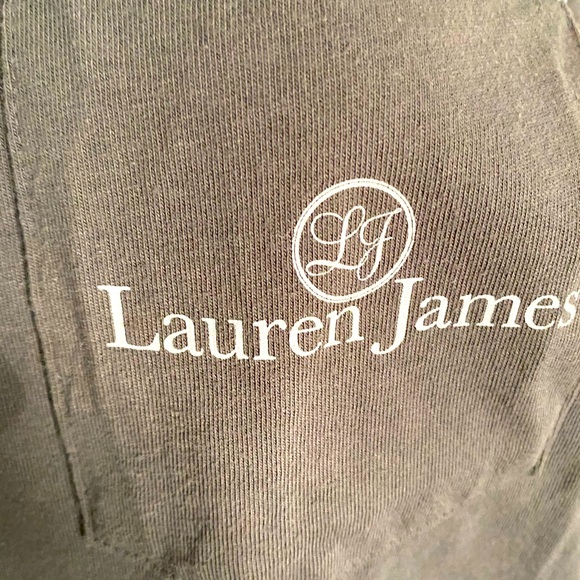 Lauren James shirt. Long sleeve gray and green. - Picture 3 of 6